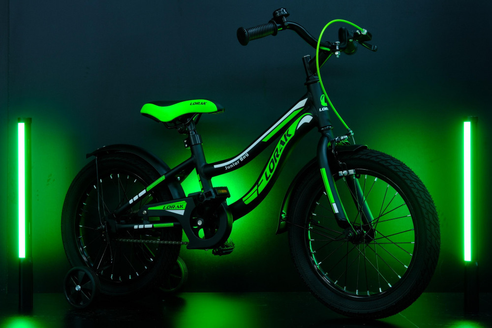 Lorak Junior 14 Boy Матовый Чёрный/Зелёный